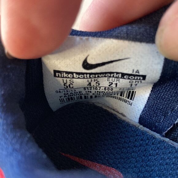 Nike Free Run 3 Slip On Red & Blue Sneakers Size 5C - Picture 9 of 12